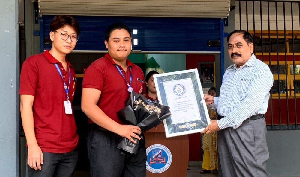 Livingstone Foundation International College felicitated Kevin, a student of 3rd Semester, Dept. of political science and member, Faith in Action for breaking the Guinness world record for the "highest martial arts kick (assisted).